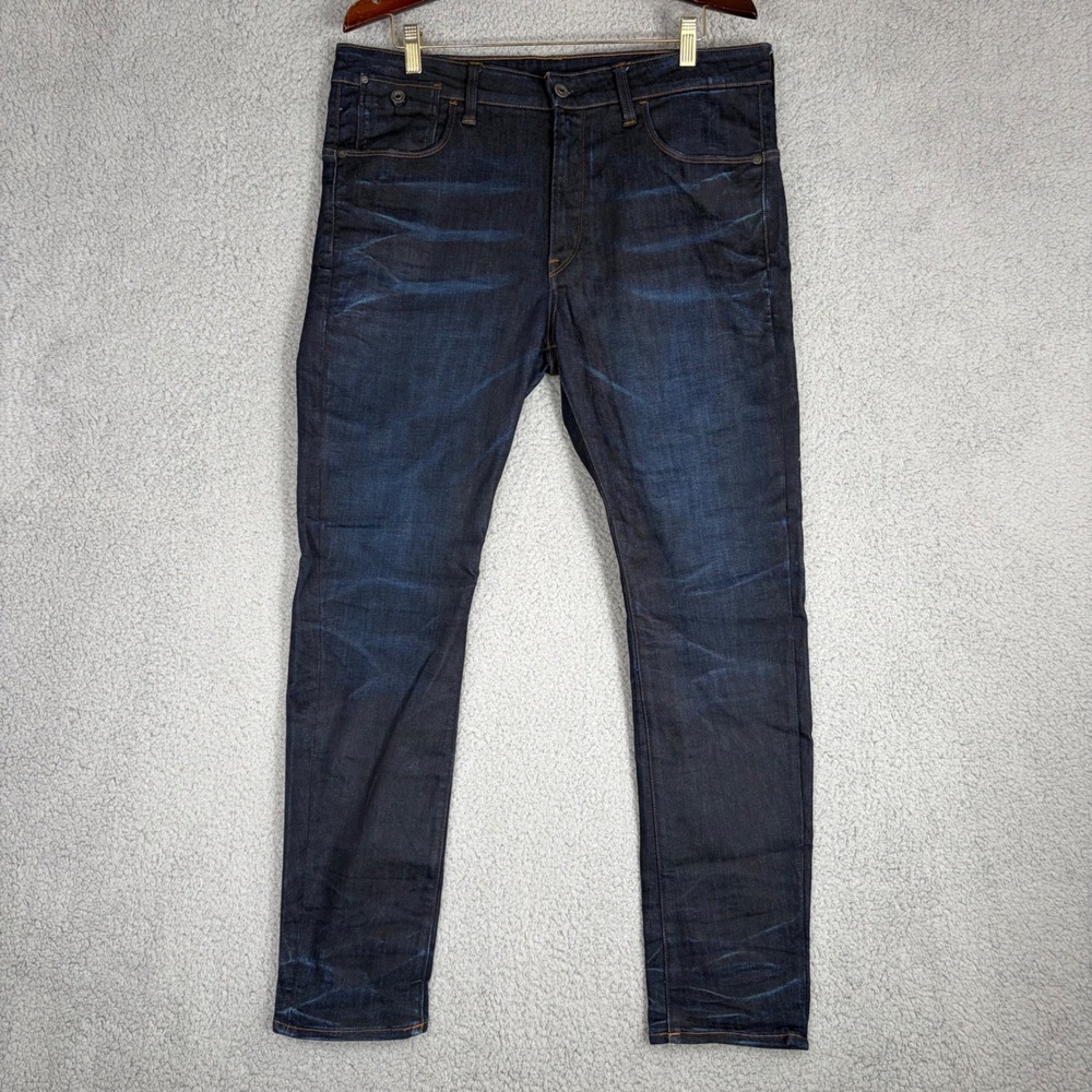 G-Star Raw Type C 3D Super Slim Jeans Mens 36x32 Dark Blue Stretch
